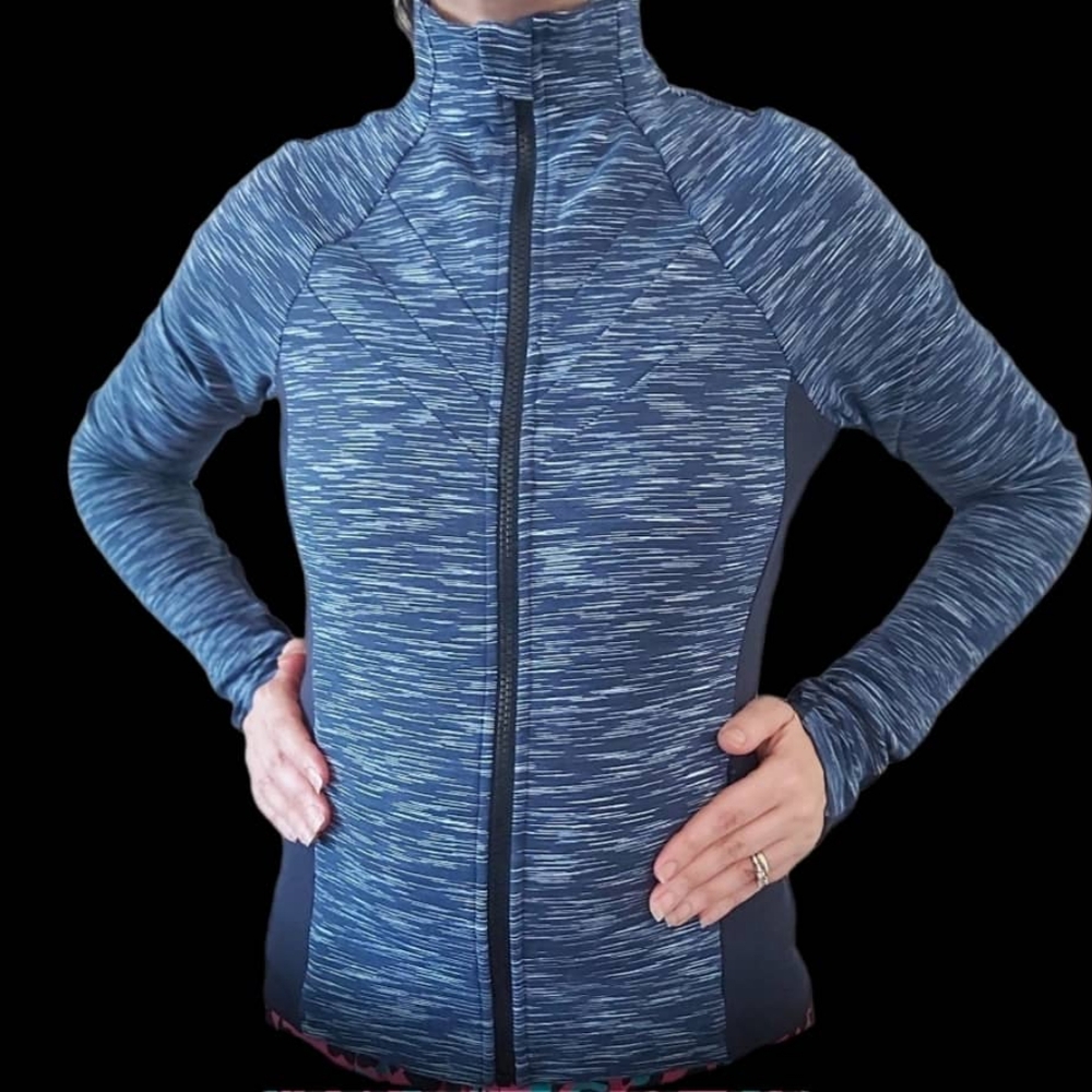 ALO Yoga Elite Jacket . Rich NAVY/Space DYE.